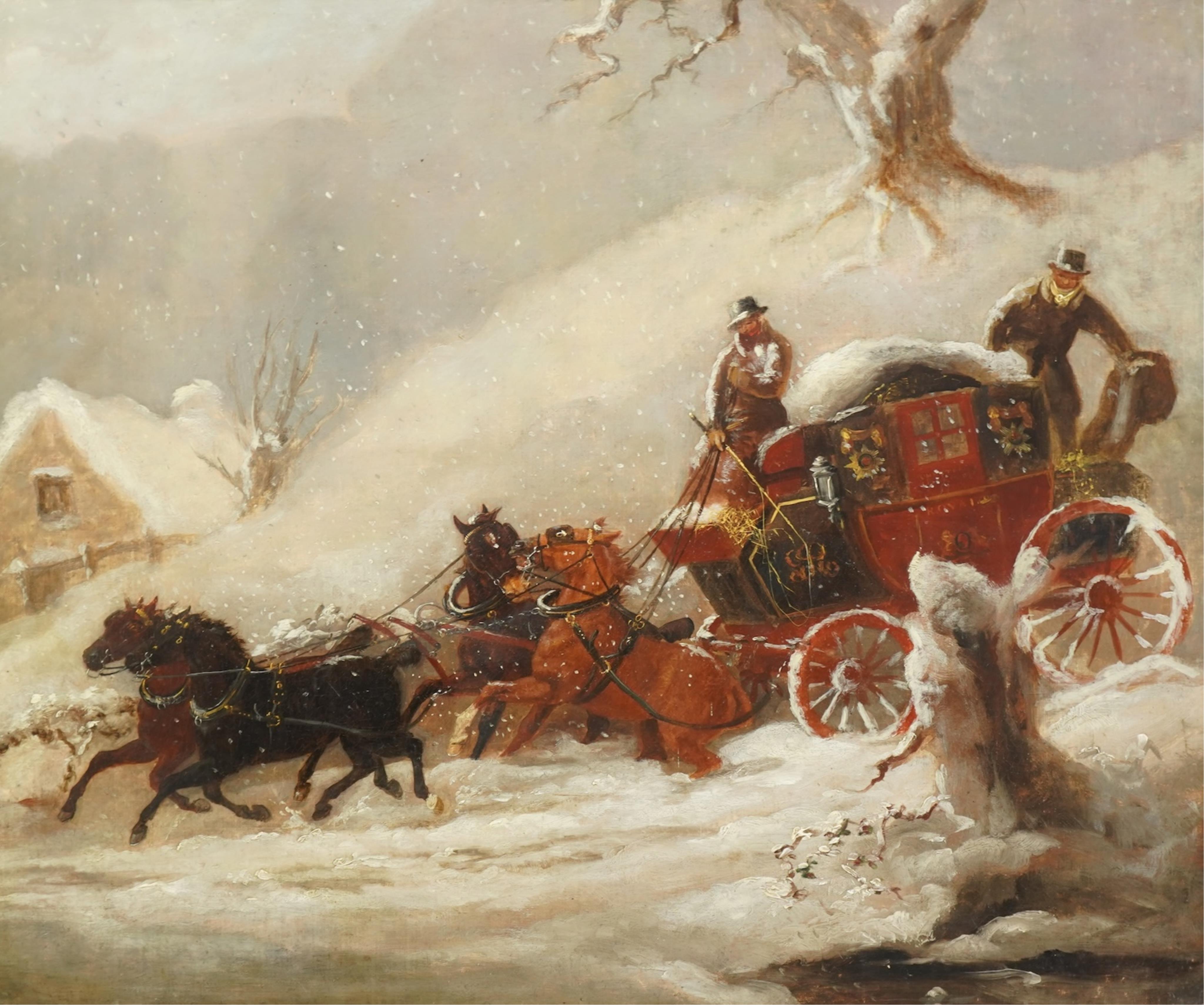 Charles Cooper Henderson (1803-1877), Coaching scene in snow